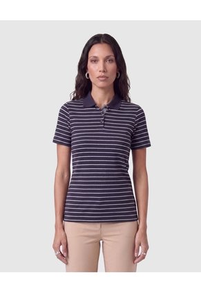 Polo A Rayas Para Mujer Azul Patprimo