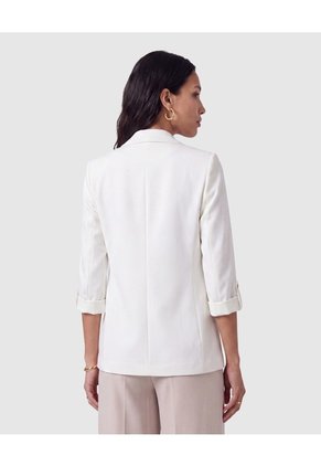 Blazer Casual Manga Larga Mujer Para Mujer Blanco Patprimo