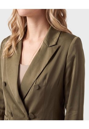 Blazer Cruzado Con Solapa Clásica  Para Mujer Verde Patprimo