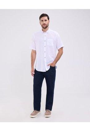 Camisa Para Hombre Manga Corta Con Bolsillo Cuello Button D Color Blanco Marca Patprimo #44013137