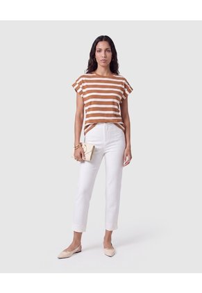 Pantalón Ajustado De Tiro Alto Mujer  Para Mujer Blanco Patprimo