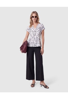 Pantalón Culotte De Tiro Alto Mujer Para Mujer Negro Patprimo