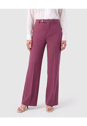 Pantalón Wide Leg Mujer Con Trabillas Para Mujer Morado Patprimo