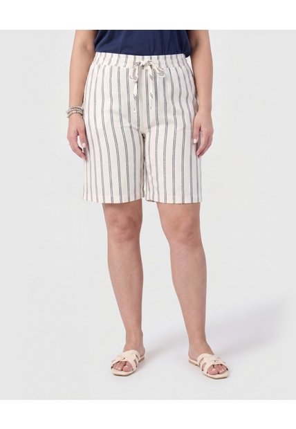 Bermuda Con Cintura Ajustable Para Mujercurvy  Para Mujer Azul Patprimo