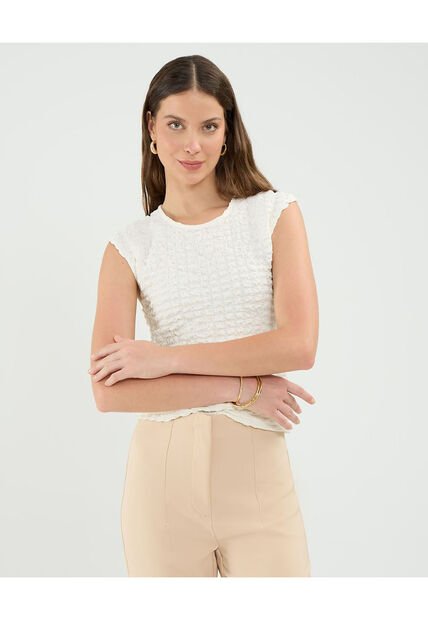 Camiseta Para Mujer Manga Corta Cuello Redondo Color Blanco Marca Patprimo #30093777