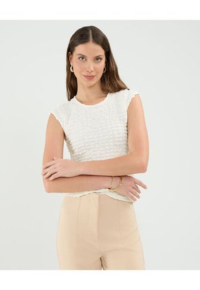 Camiseta Para Mujer Manga Corta Cuello Redondo Color Blanco Marca Patprimo #30093777