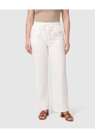 Pantalón Wide Leg Con Cordón Para Mujer Curvy  Para Mujer Blanco Patprimo Patprimo