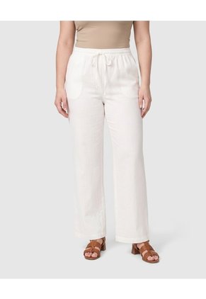 Pantalón Wide Leg Con Cordón Para Mujer Curvy Para Mujer Blanco Patprimo
