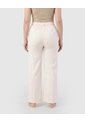 Pantalón Unicolor De Tiro Alto Para Mujer Curvy  Para Mujer Crema Patprimo de Patprimo