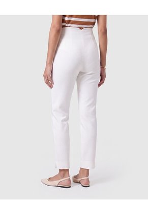 Pantalón Ajustado De Tiro Alto Mujer  Para Mujer Blanco Patprimo