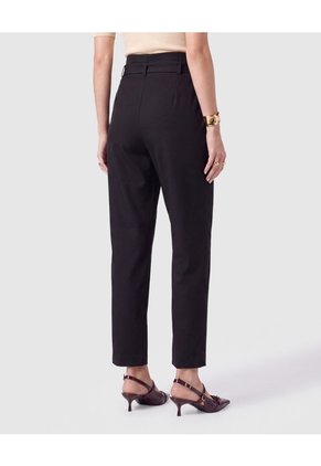 Pantalón De Tiro Alto Con Cinturón De Amarre Mujer  Para Mujer Negro Patprimo