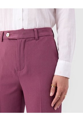 Pantalón Wide Leg Mujer Con Trabillas Para Mujer Morado Patprimo
