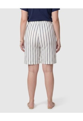 Bermuda Con Cintura Ajustable Para Mujercurvy  Para Mujer Azul Patprimo
