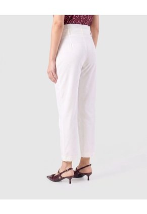 Pantalón De Tiro Alto Con Cinturón De Amarre Mujer  Para Mujer Blanco Patprimo
