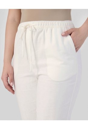 Pantalón Wide Leg Con Cordón Para Mujer Curvy Para Mujer Blanco Patprimo