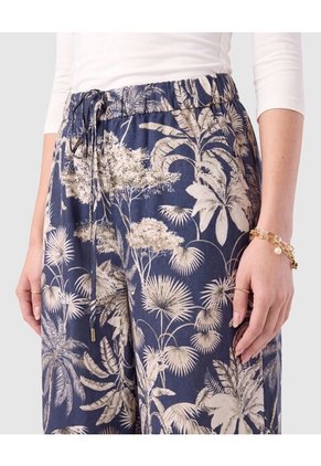 Pantalón Amplio Con Cordón Mujer  Para Mujer Azul Patprimo