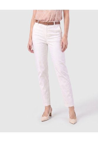 Pantalón Recto Clásico Mujer  Para Mujer Blanco Patprimo Patprimo