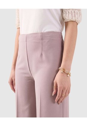 Pantalón Culotte De Tiro Alto Mujer Para Mujer Beige Patprimo