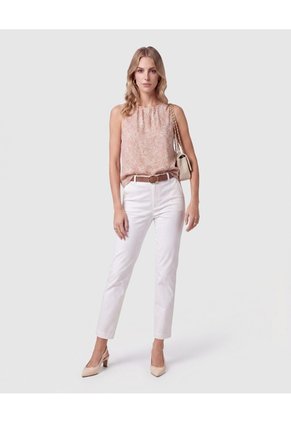 Pantalón Recto Clásico Mujer  Para Mujer Blanco Patprimo