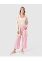 Pantalón Culotte De Tiro Alto Mujer  Para Mujer Rosa Patprimo de Patprimo