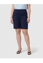 Bermuda Casual Con Cordón Para Mujer Curvy  Para Mujer Azul Patprimo de Patprimo