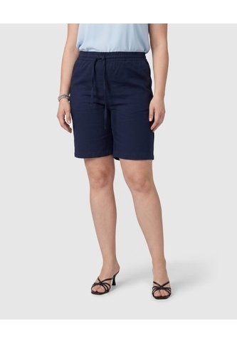 Bermuda Casual Con Cordón Para Mujer Curvy  Para Mujer Azul Patprimo Patprimo