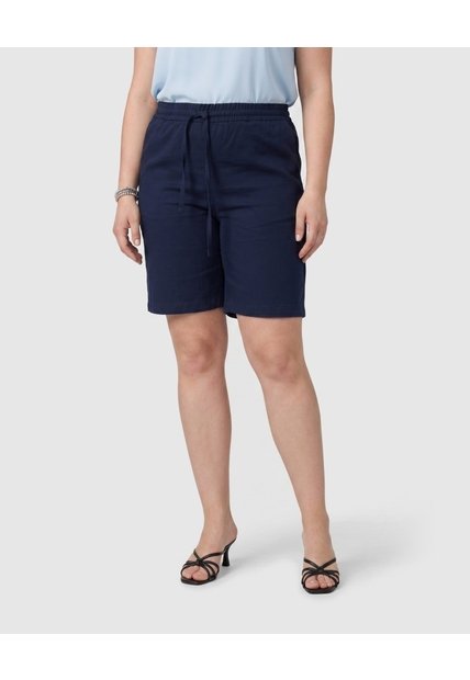 Bermuda Casual Con Cordón Para Mujer Curvy  Para Mujer Azul Patprimo