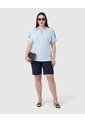Bermuda Casual Con Cordón Para Mujer Curvy  Para Mujer Azul Patprimo de Patprimo