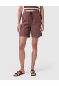 Bermuda Casual Ajustable Con Cordón Mujer  Para Mujer Café Patprimo de Patprimo