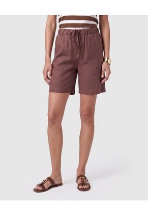 Bermuda Casual Ajustable Con Cordón Mujer Para Mujer Café Patprimo