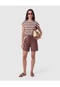 Bermuda Casual Ajustable Con Cordón Mujer  Para Mujer Café Patprimo de Patprimo