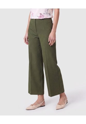 Pantalón Culotte De Tiro Alto Mujer  Para Mujer Verde Patprimo Patprimo