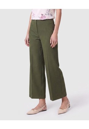 Pantalón Culotte De Tiro Alto Mujer Para Mujer Verde Patprimo