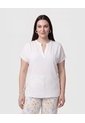 Blusa Unicolor Con Cuello En V Mujer Curvy  Para Mujer Blanco Patprimo de Patprimo