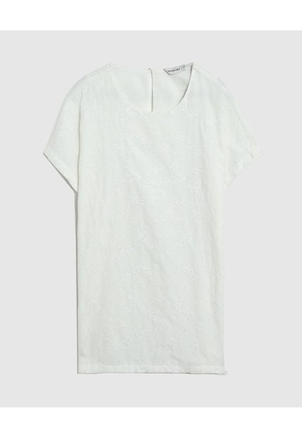 Blusa Con Detalle Calado Para Mujer Curvy  Para Mujer Blanco Patprimo