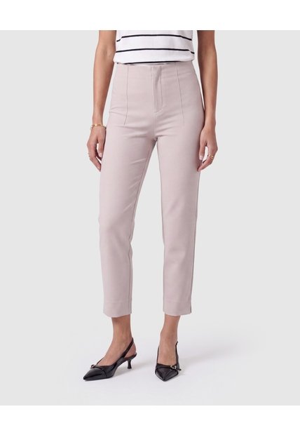 Pantalón Ajustado De Tiro Alto Mujer  Para Mujer Beige Patprimo