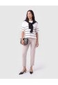 Pantalón Ajustado De Tiro Alto Mujer  Para Mujer Beige Patprimo de Patprimo