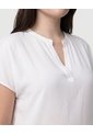 Blusa Unicolor Con Cuello En V Mujer Curvy  Para Mujer Blanco Patprimo de Patprimo