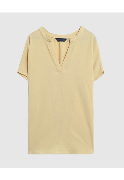 Blusa Con Cuello En V Para Mujer Curvy  Para Mujer Amarillo Patprimo