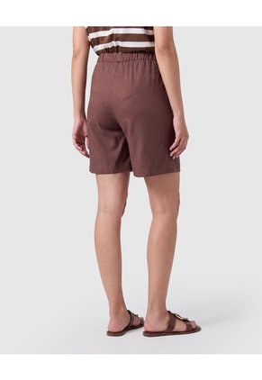 Bermuda Casual Ajustable Con Cordón Mujer Para Mujer Café Patprimo