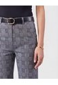 Pantalón Recto Estampado Mujer  Para Mujer Gris Patprimo de Patprimo