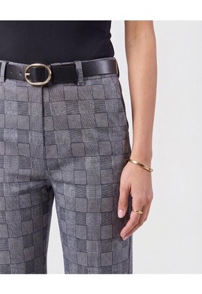 Pantalón Recto Estampado Mujer Para Mujer Gris Patprimo