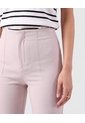 Pantalón Ajustado De Tiro Alto Mujer  Para Mujer Beige Patprimo de Patprimo