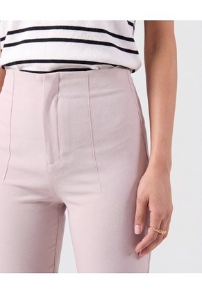 Pantalón Ajustado De Tiro Alto Mujer  Para Mujer Beige Patprimo