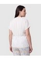 Blusa Unicolor Con Cuello En V Mujer Curvy  Para Mujer Blanco Patprimo de Patprimo