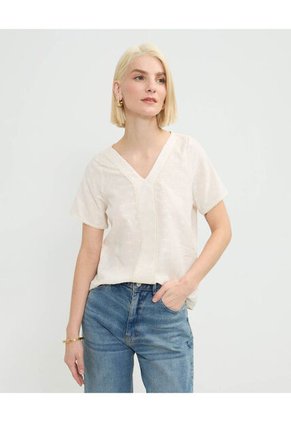 Blusa Para Mujer Manga Corta Color Beige Marca Patprimo #30123464