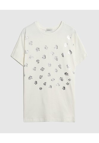 Camiseta Manga Corta Cuello Redondo Mujer Curvy  Para Mujer Crema Patprimo Patprimo