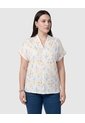 Blusa Estampada De Cuello En V Mujer Curvy  Para Mujer Amarillo Patprimo de Patprimo
