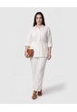 Camisa Unicolor Con Ajuste Cintura Para Mujer Curvy  Para Mujer Blanco Patprimo de Patprimo