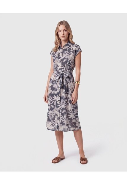 Vestido Camisero Midi Para Mujer  Para Mujer Azul Patprimo
